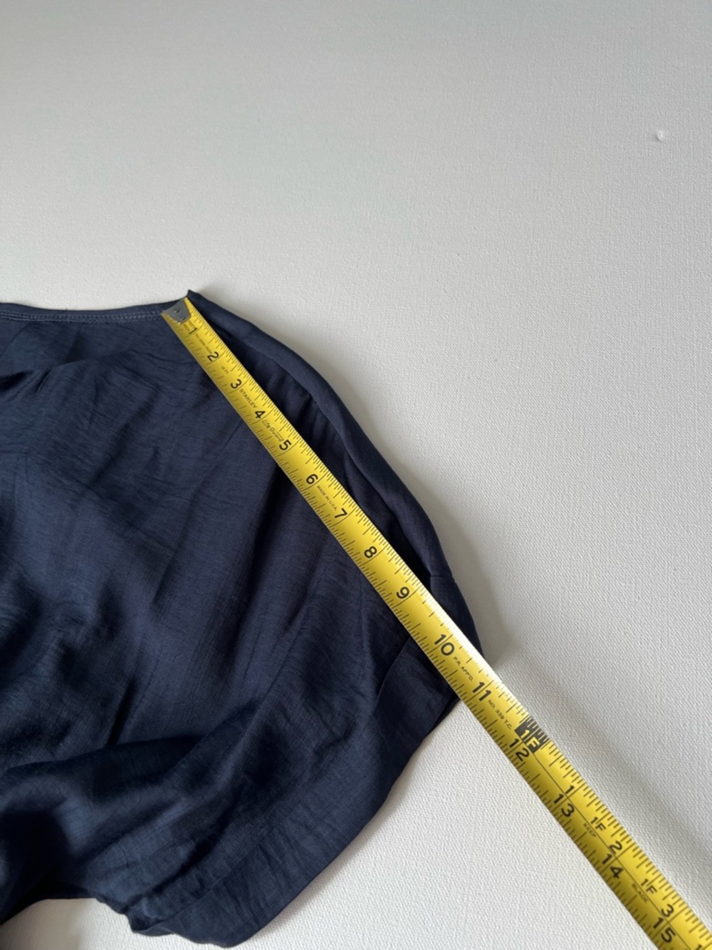SHEIN Navy Blue V-Neck Midi Dress with Button Waist Tabs - 6 - Picture 9 of 10